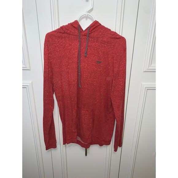 Hollister Men's Pullover Hoodie Medium Burnt Orange Lightweight Casual‎ Sweater - Picture 1 of 5
